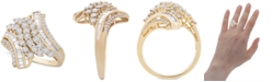 Macy's Diamond Swirl Cluster Statement Ring (1 ct. t.w.) in 10k Gold